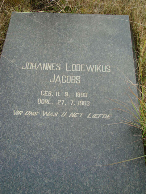 JACOBS Johannes Lodewikus 1893-1963
