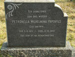 PAPENFUS Petronella Wilhelmina nee VAN WYK 1872-1943