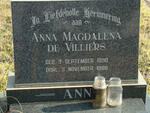 VILLIERS Anna Magdalena, de 1890-1986