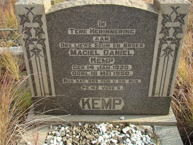 KEMP Magiel Daniël 1920-1950