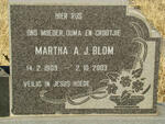 BLOM Martha A.J. 1909-2003