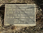 LOUWRENS Anna E.S. nee DE WAAL  1860-1928