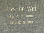 WET Uys, de 1896-1961