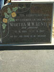 VENTER Martha M.W. nee JORDAAN 1924-1987