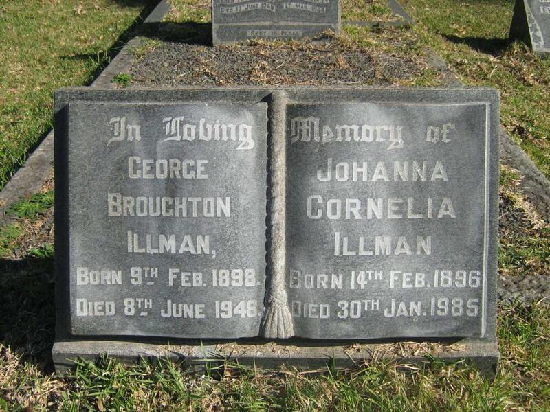 ILLMAN George Broughton 1898-1948 & Johanna Cornelia 1896-1985