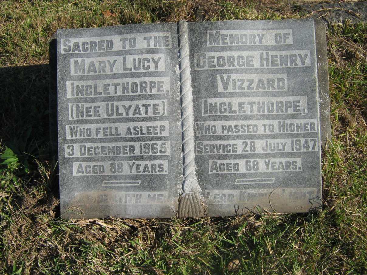 INGLETHORPE George Henry Vizzard -1947 & Mary Lucy ULYATE -1965