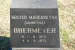 OBERMEYER Hester Margaretha 1971-1971