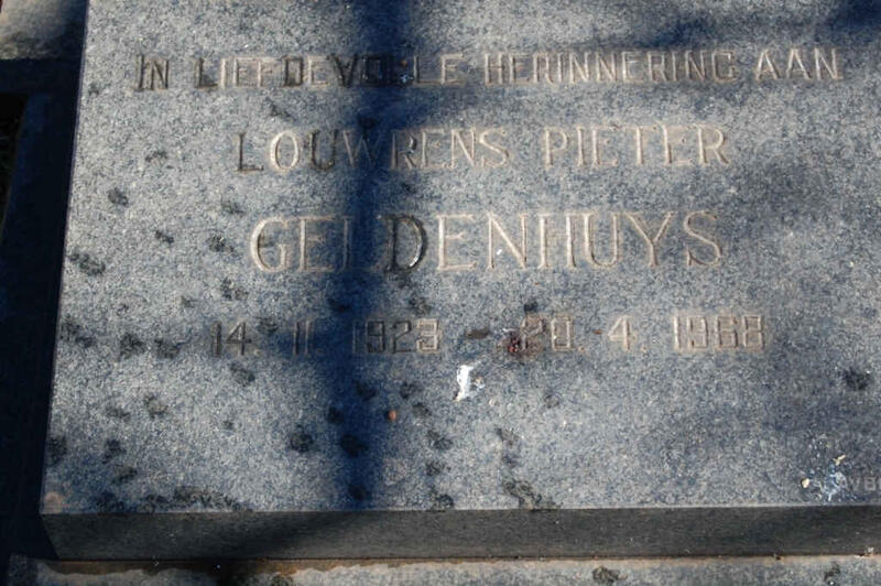 GELDENHUYS Louwrens Pieter 1923-1968