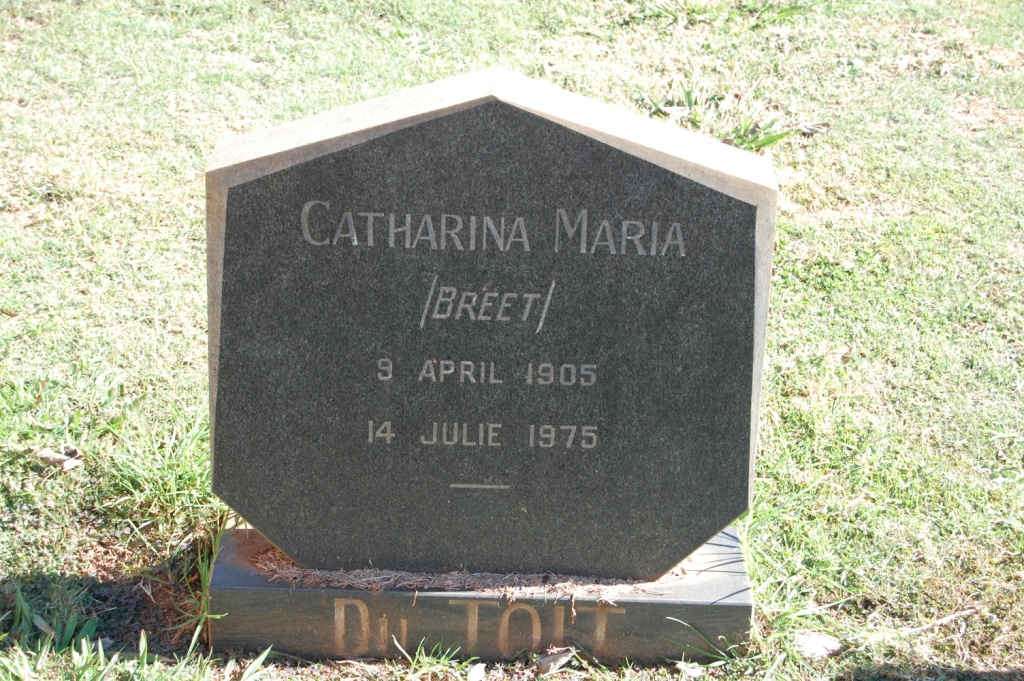 TOIT Catharina Maria, du nee BREET 1905-1975