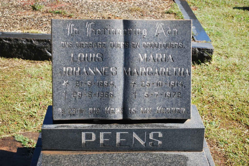 PEENS Louis Johannes 1894-1968 & Maria Margaretha 1914-1972