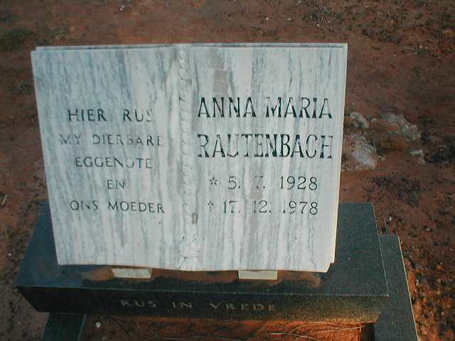 RAUTENBACH Anna Maria 1928-1978