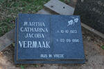 VERMAAK Martha Catharina Jacoba 1923-1996