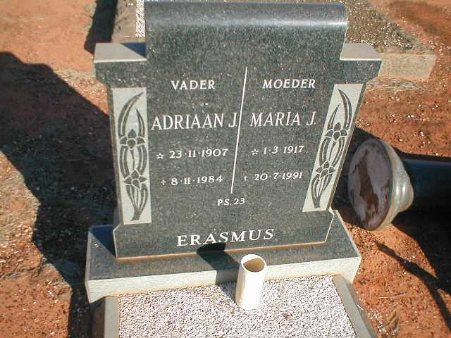 ERASMUS Adriaan J. 1907-1984 & Maria J. 1917-1991
