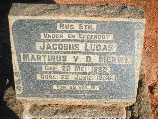 MERWE Jacobus Lucas Martinus, van der 1888-1936