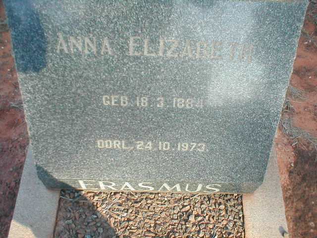 ERASMUS Anna Elizabeth 1884-1973