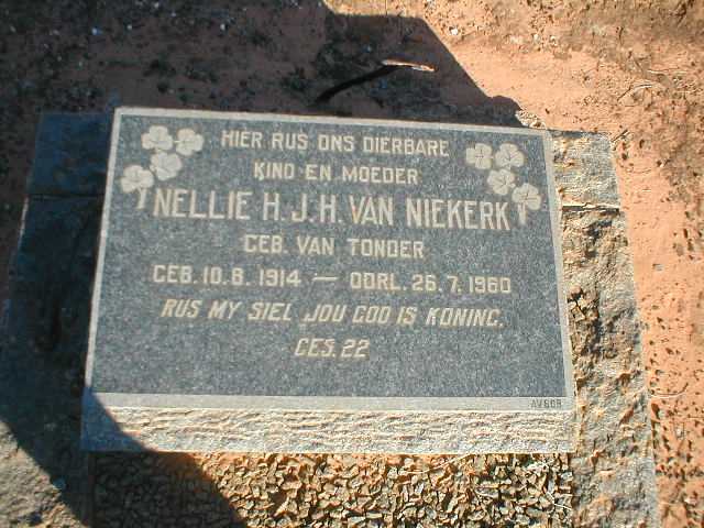 NIEKERK Nellie H.J.H., van  geb. VAN TONDER 1914-1960