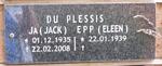 PLESSIS J.A., du  1935-2008 & E.P.P. 1939-