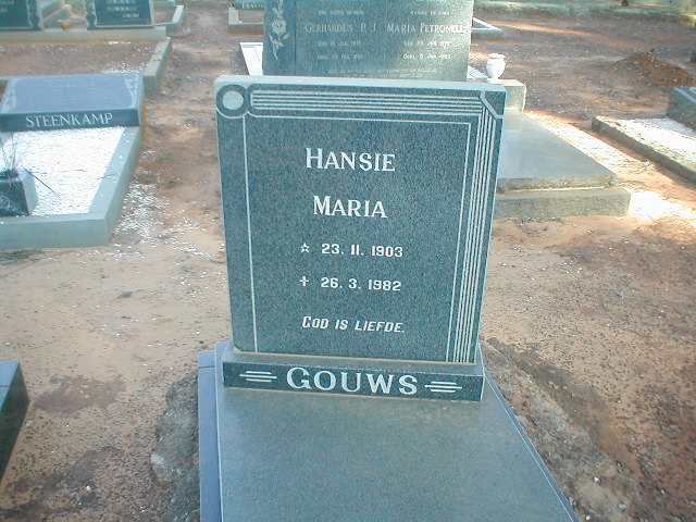GOUWS Hansie Maria 1903-1982