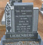 LIEBENBERG Anna M. nee BURGER 1885-1974