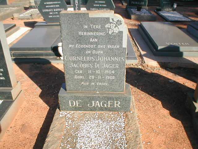 JAGER Cornelius Johannes Jacobus, de 1904-1968
