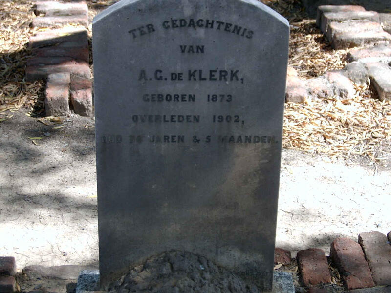 KLERK A.G., de 1873-1902