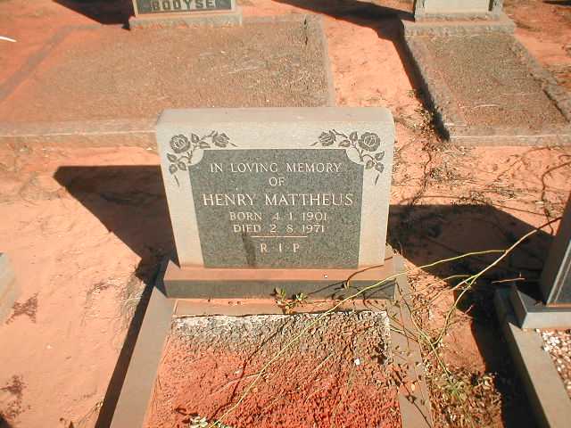 ? Henry Mattheus 1901-1971
