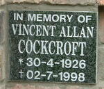 COCKCROFT Vincent Allan 1926-1998