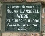 WEBB Nolan Lansdell 1922-1988