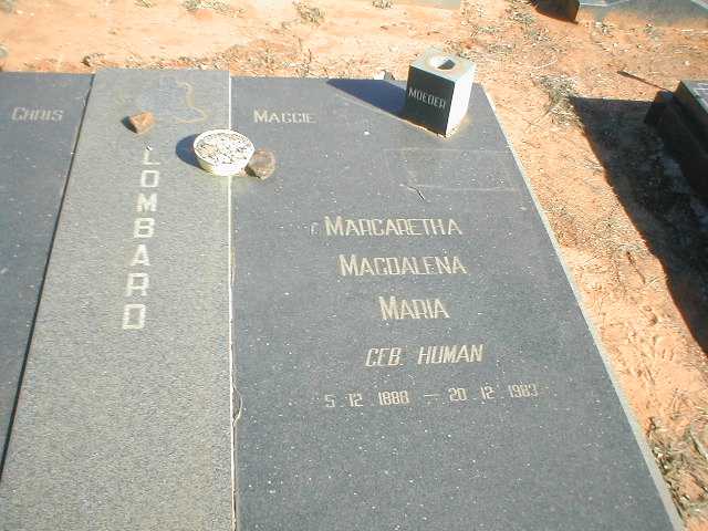 LOMBARD Margaretha Magdalena Maria nee HUMAN 1888-1983