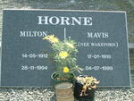 HORNE Milton 1912-1994 & Mavis WAKEFORD 1918-1999