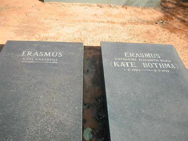 ERASMUS Carl Gustavus 1903-1975 & Catharina Elizabeth Maria BOTHMA 1904-1999
