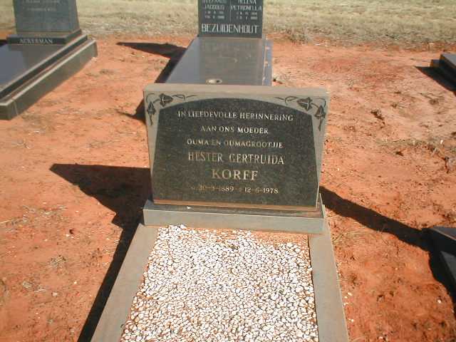KORFF  Hester Gertruida 1889-1978