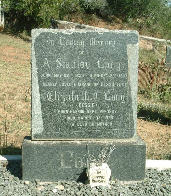 LONG A. Stanley 1899-1947 & Elizabeth I. MASSON 1897-1978
