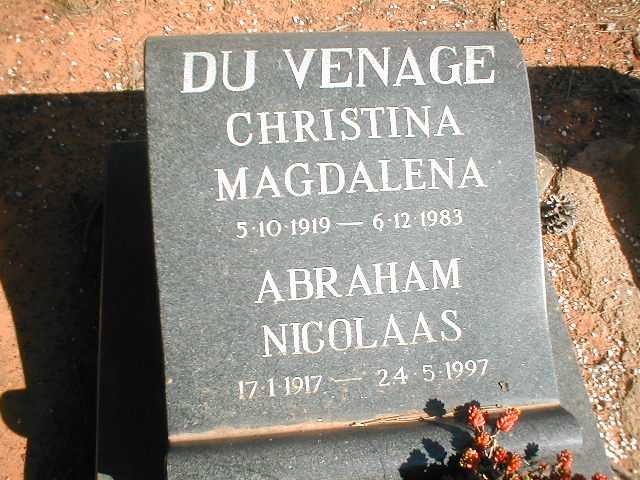 DUVENAGE Abraham Nicolaas 1917-1977 & Christina Magdalena 1919-1983
