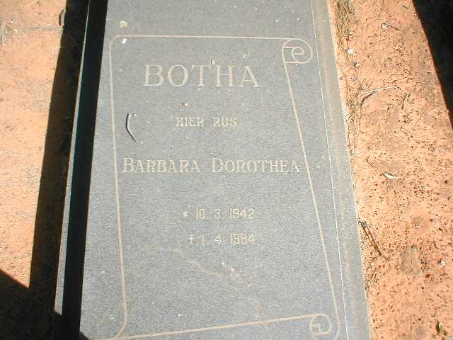 BOTHA Barbara Dorothea 1942-1984
