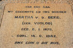 BERG Martha, van der neé VOSLOO 1875-1942