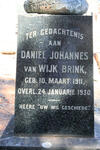 BRINK Daniel Johannes Van Wijk 1911-1930