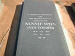 SPIES Sannie geb. VAN TONDER 1910-2001