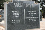 WYK Andries Daniel Petrus, van 1888-1967 & Christina Hendrika JANSE VAN RENSBURG 1888-1970