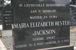 JACKSON Maria Elizabeth Hester neé SWART 1900-1993