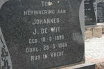 WIT Johannes J., de 1880-1965