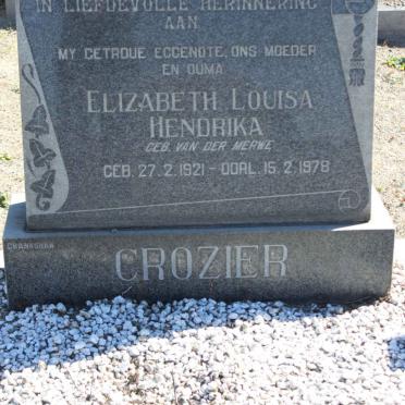 CROZIER Elizabeth Louisa Hendrika nee VAN DER MERWE  1921-1978