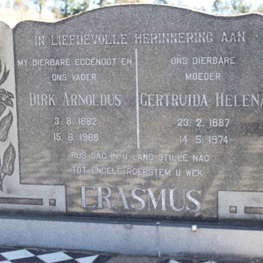 ERASMUS Dirk Arnoldus 1882-1968 &amp; Getruida Helena 1887-1974