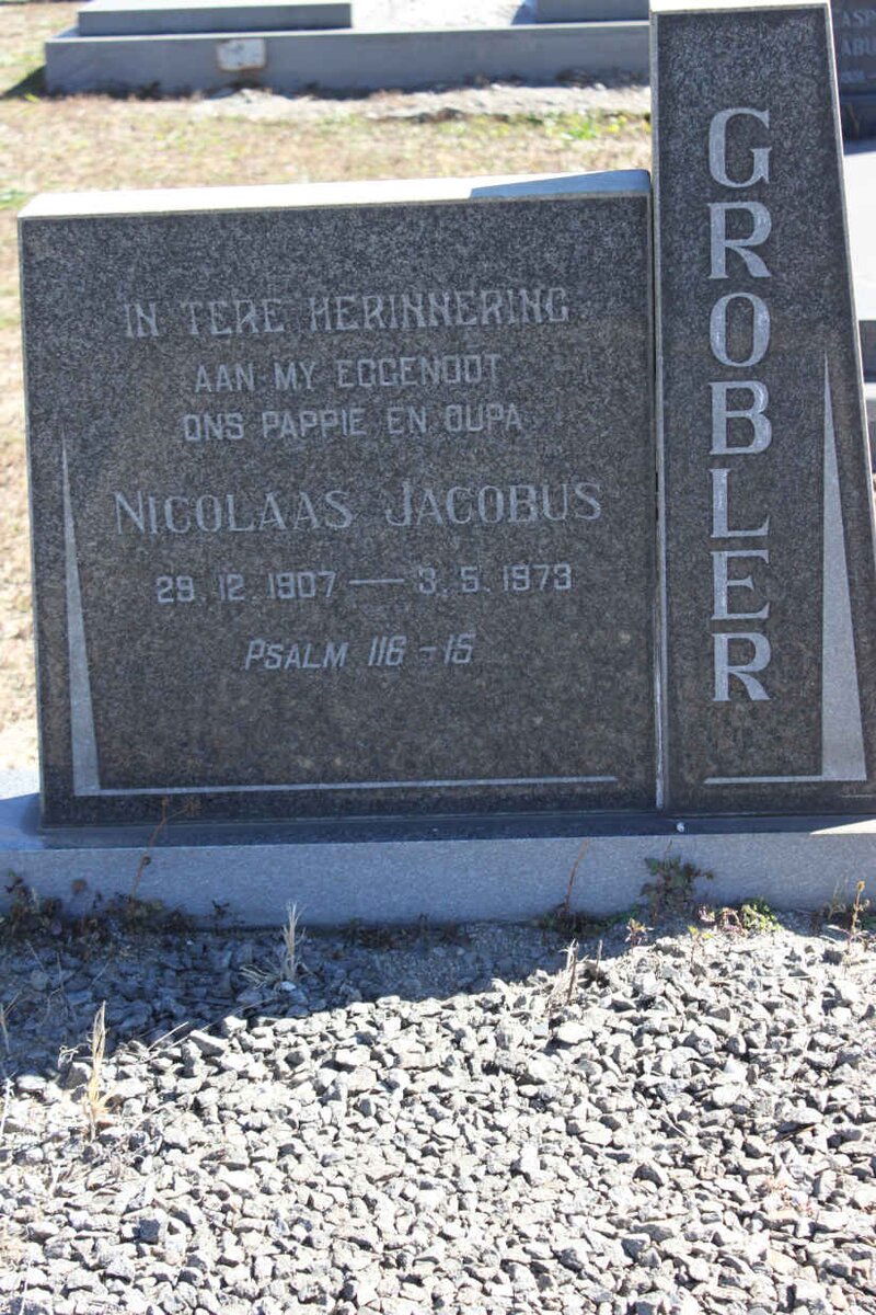 GROBLER Nicolaas Jacobus 1907-1973
