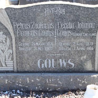 GOUWS Petrus Zacharias Francois 1871-1960 &amp; Cecelia Johanna GREYLING 1878-1964