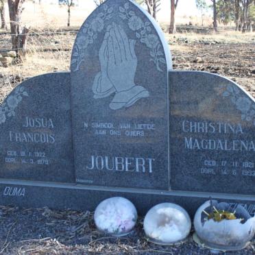 JOUBERT Josua Francois 1922-1979 &amp; Christina Magdalena 1921-1993