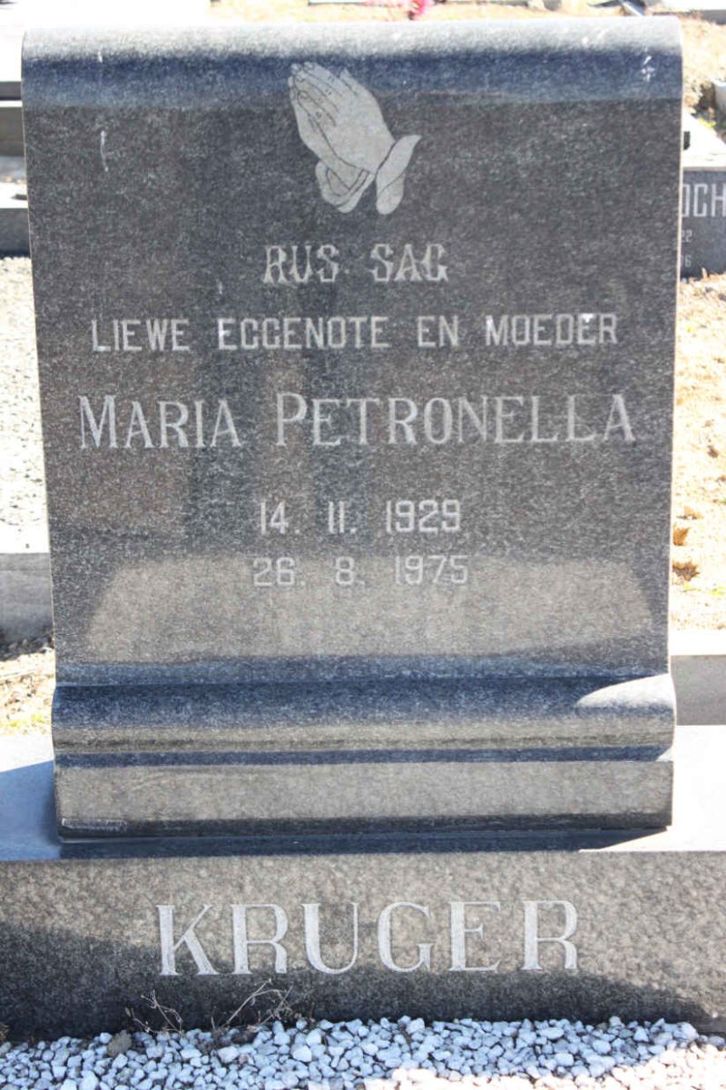 KRUGER Maria Petronella 1929-1975