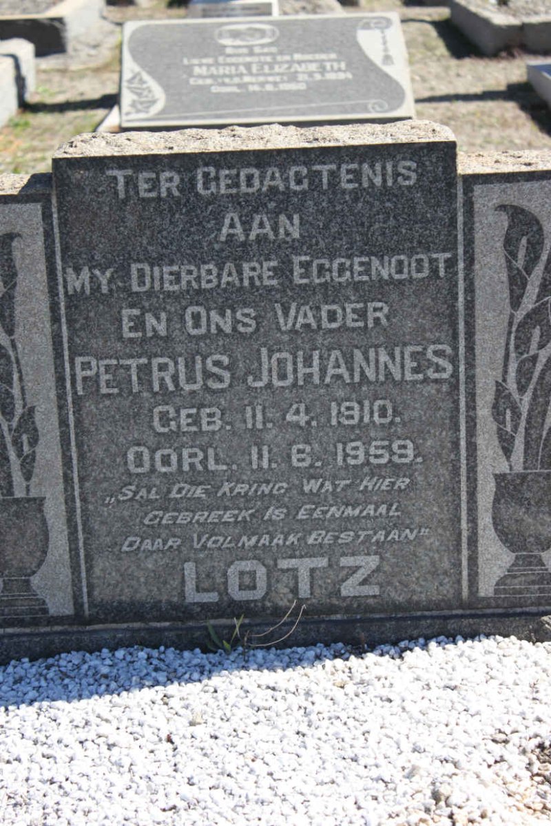 LOTZ Petrus Johannes 1910-1959