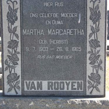 ROOYEN Martha Margaretha, van nee HERBST 1903-1965