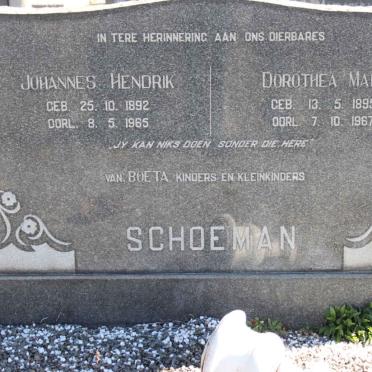 SCHOEMAN Johannes Hendrik 1892-1965 &amp; Dorothea Maria 1895-1967